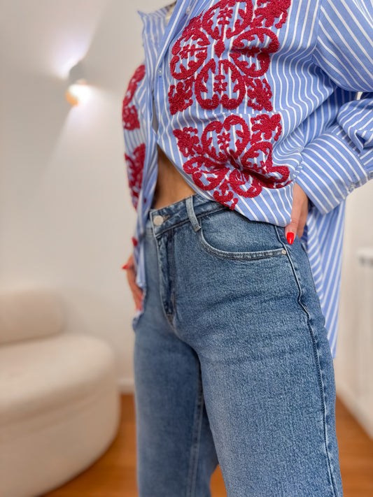 Jean Sculpt taille haute avec gaine amincissante incluse