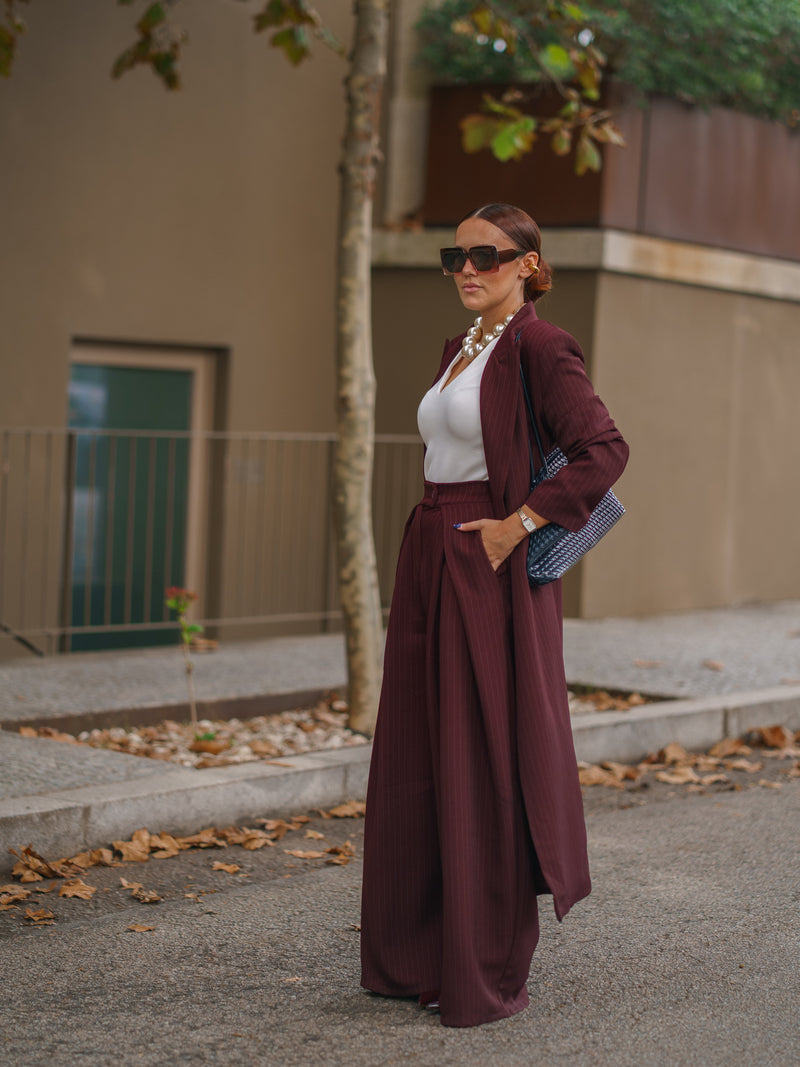 Maxi Blazer com risca diplomática