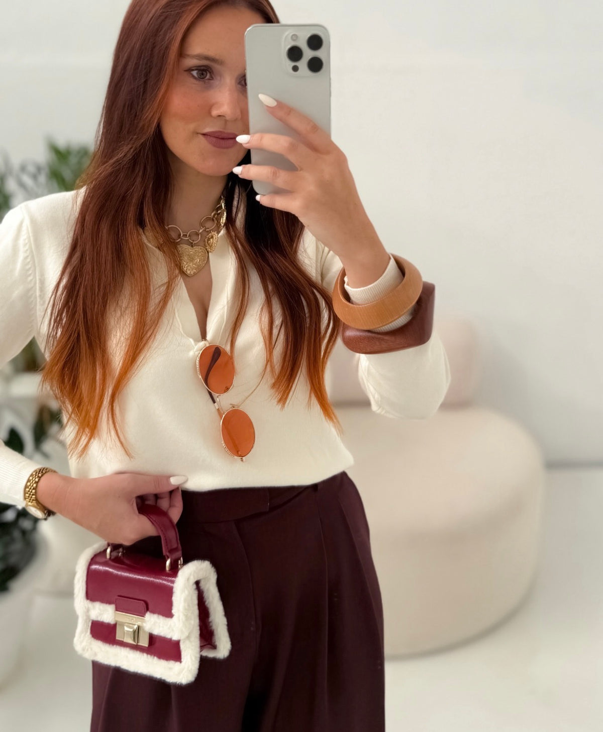 Camisola de malha com gola polo