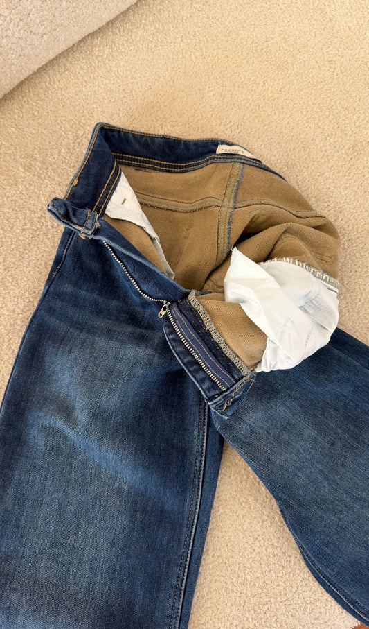 Pantalon push-up wide leg gratté