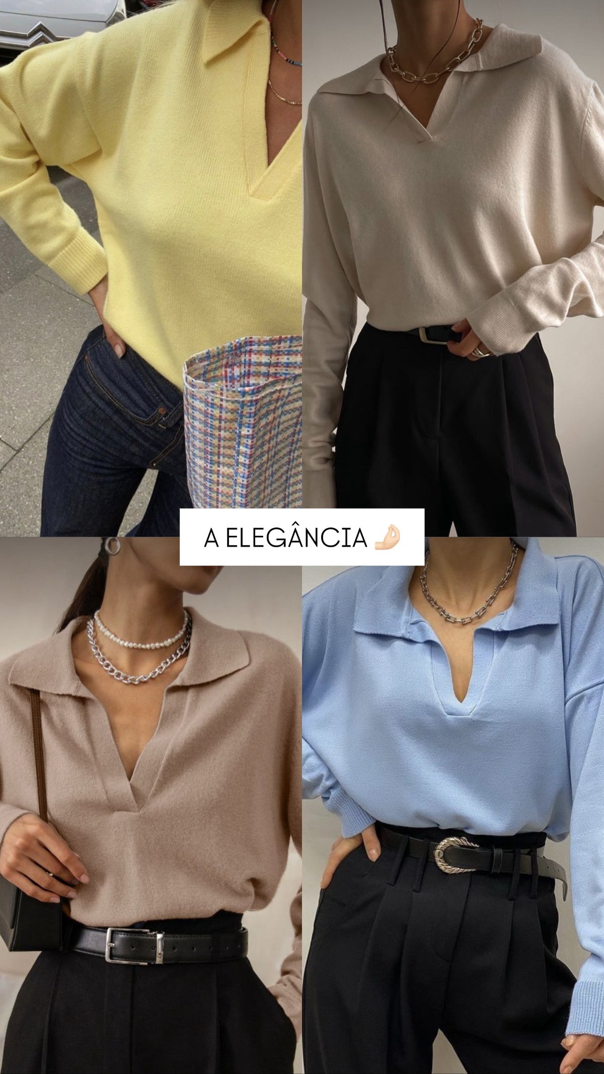 Camisola de malha com gola polo