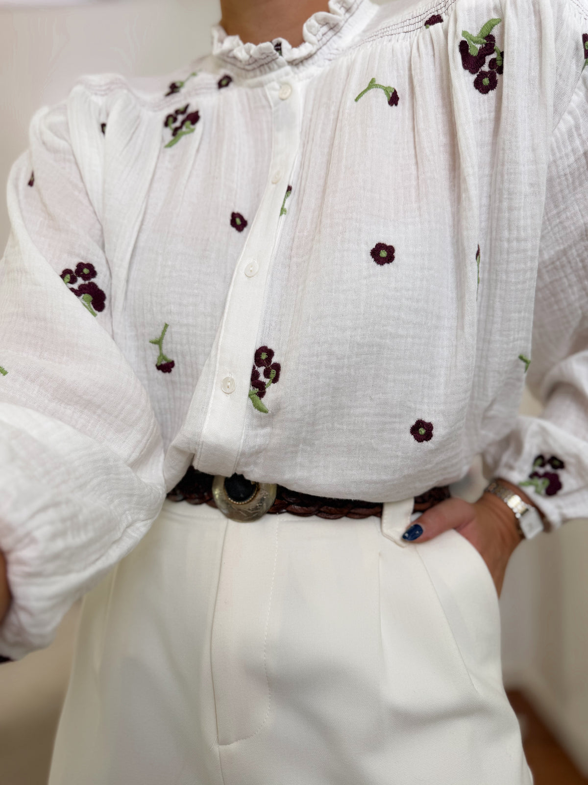 Camisa de algodão Bianca