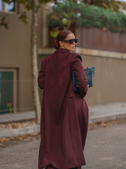 Maxi Blazer com risca diplomática