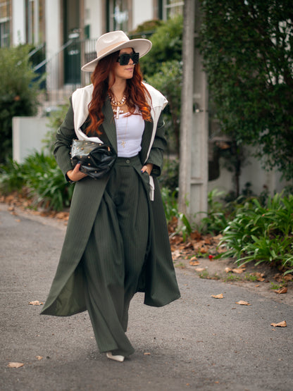 Maxi blazer con raya diplomática
