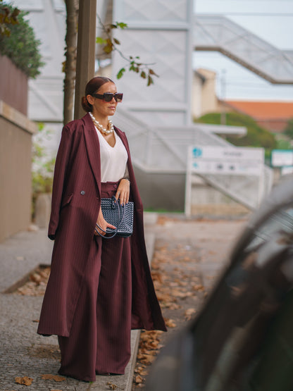 Maxi Blazer com risca diplomática