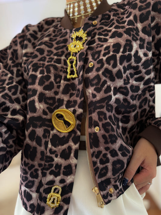 Bomber Lyon leopardo