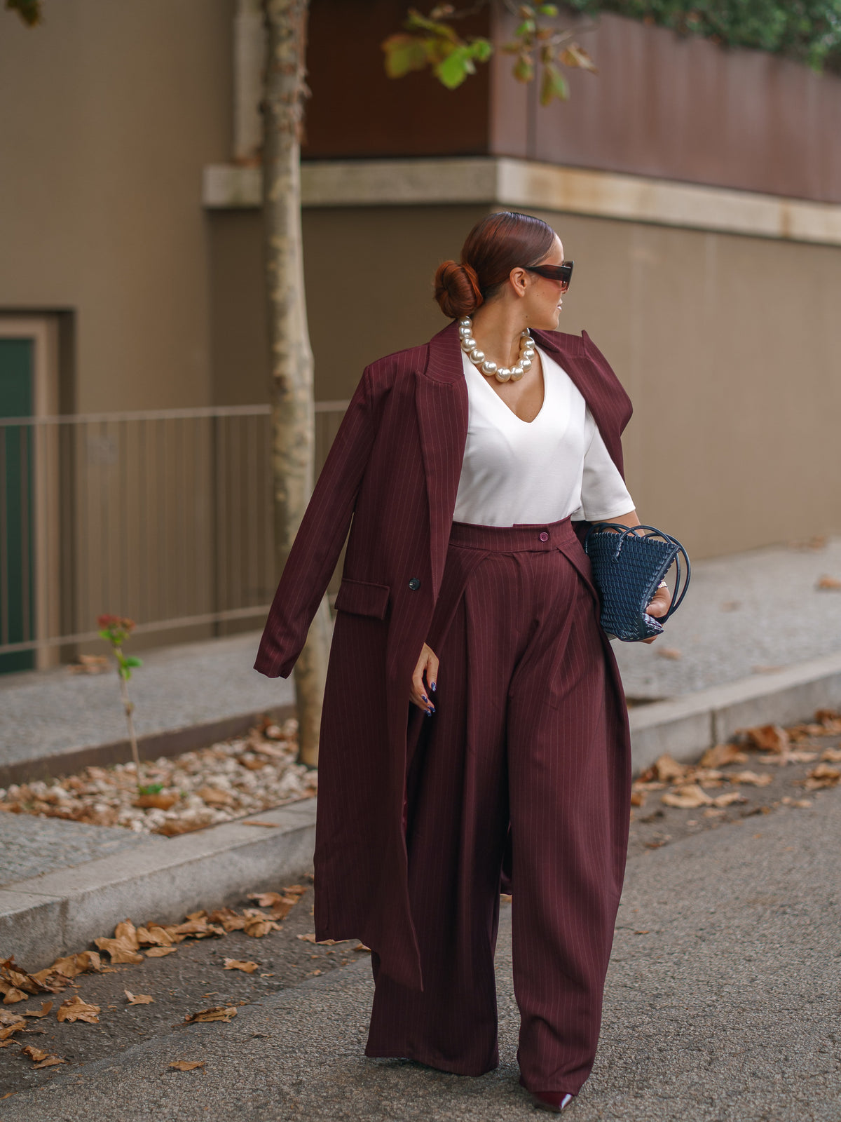 Maxi Blazer com risca diplomática