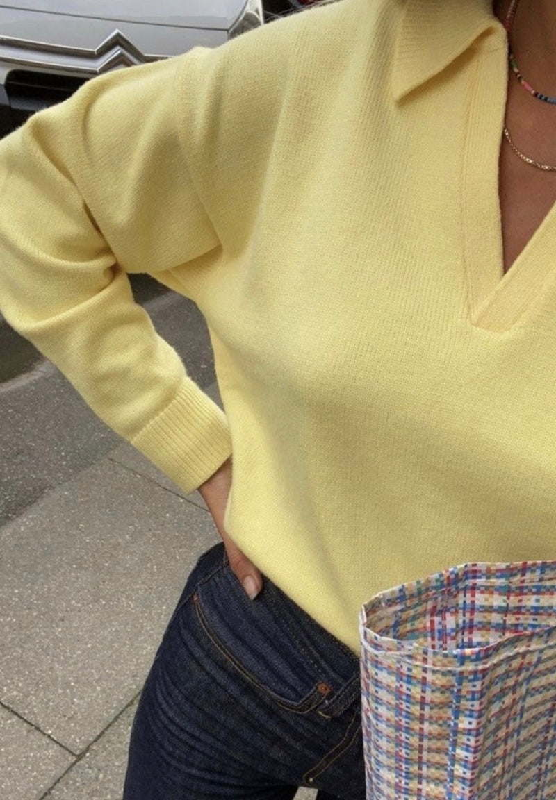 Camisola de malha com gola polo