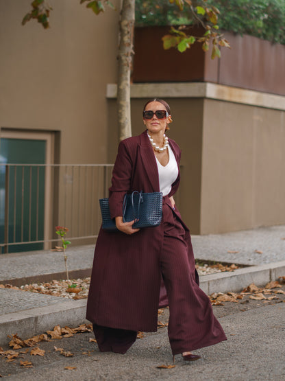 Maxi Blazer com risca diplomática