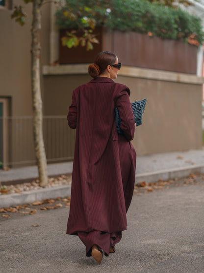 Maxi Blazer com risca diplomática