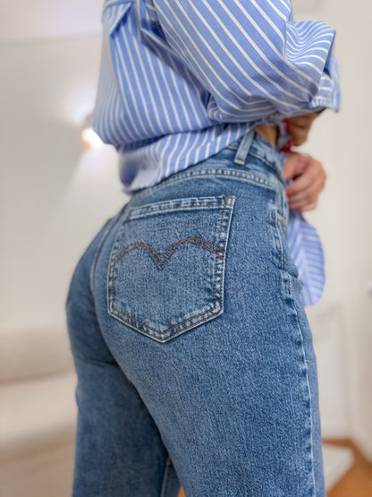 Jeans Sculpt de Cintura Subida com Cinta Compressora Incluída